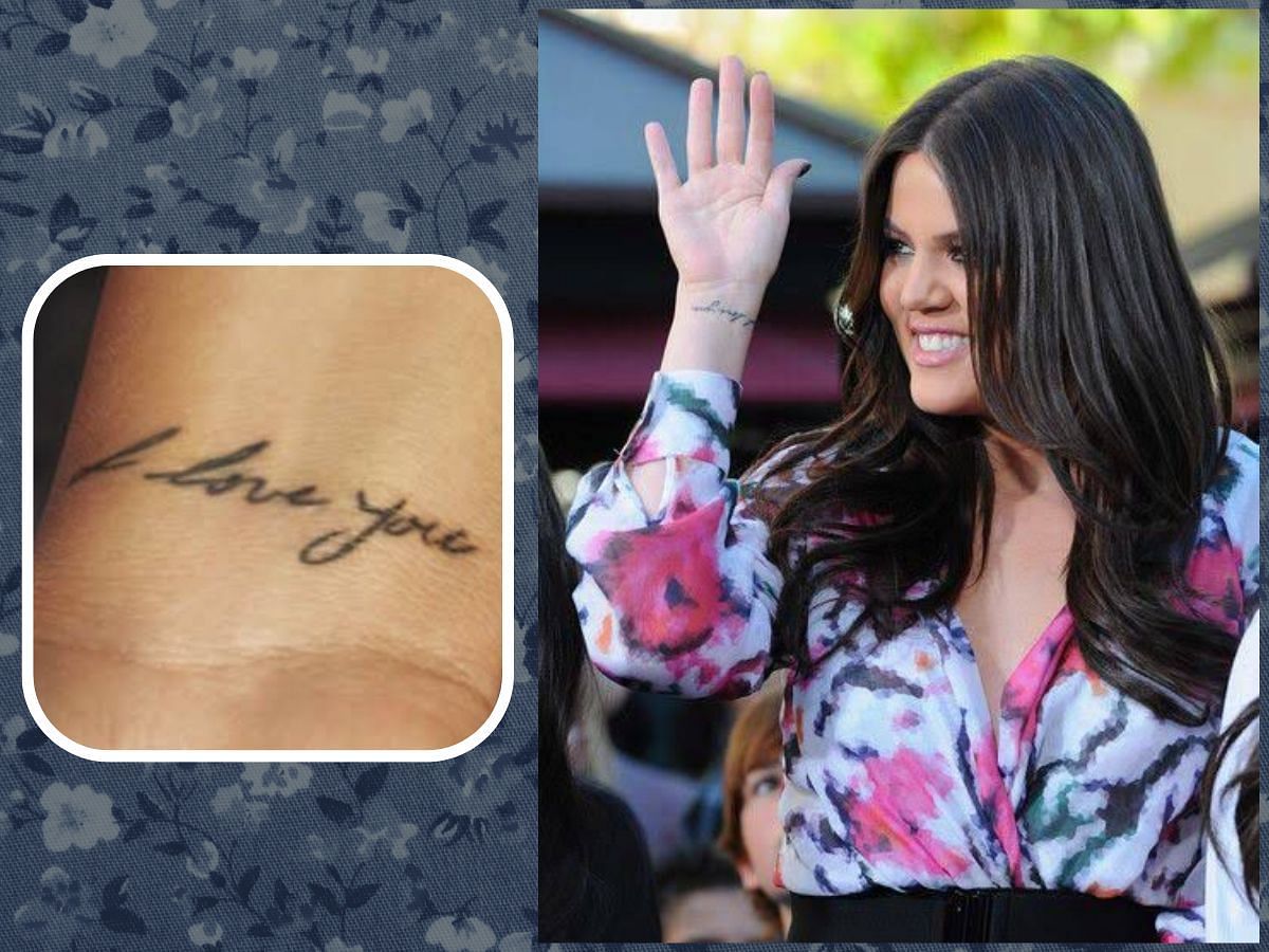 Khloe Kardashian's "I Love You" tattoo (Image via Getty Images)